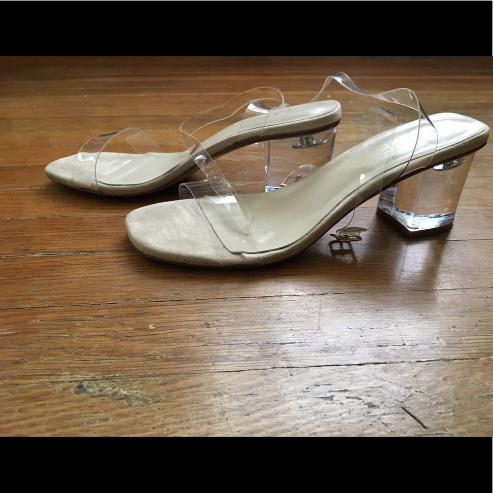 Alta nude heel with clear straps by Raye